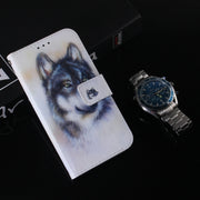 For iPhone 16 Pro Max Coloured Drawing Flip Leather Phone Case(White Wolf)