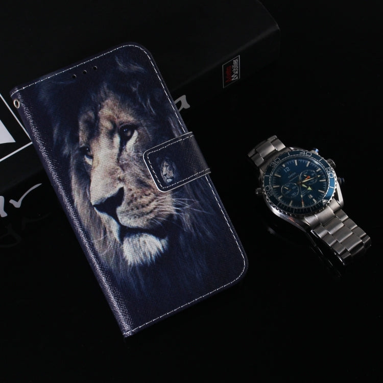 For iPhone 16 Pro Max Coloured Drawing Flip Leather Phone Case(Lion)