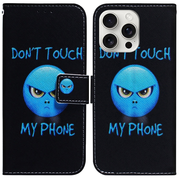 For iPhone 16 Pro Max Coloured Drawing Flip Leather Phone Case(Anger) - iPhone 16 Pro Max Cases by PMC TechLife | Online Shopping South Africa | PMC TechLife | Buy Now Pay Later Mobicred