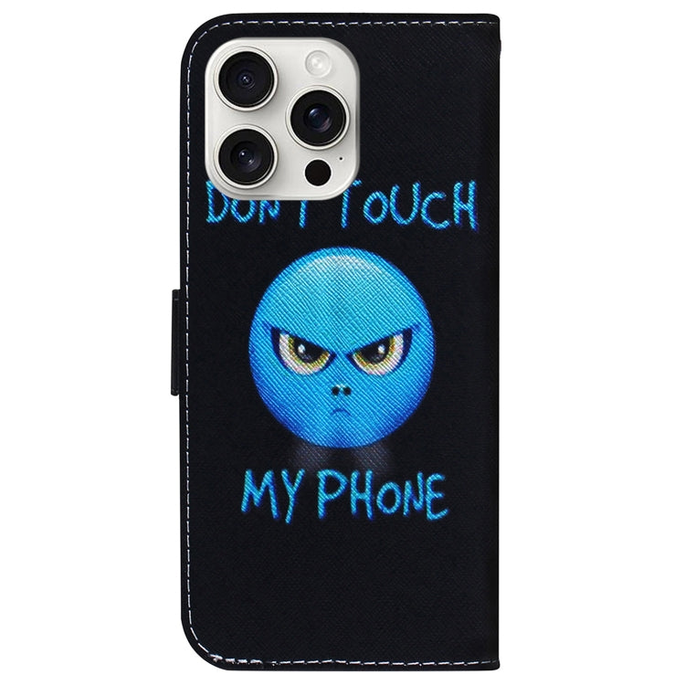 For iPhone 16 Pro Max Coloured Drawing Flip Leather Phone Case(Anger) - iPhone 16 Pro Max Cases by PMC TechLife | Online Shopping South Africa | PMC TechLife | Buy Now Pay Later Mobicred
