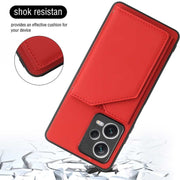 For Xiaomi Redmi Note 12 Pro 5G Skin Feel PU + TPU + PC Card Slots Phone Case(Red)
