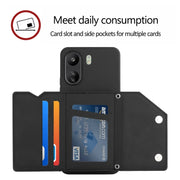 For Xiaomi Redmi 13C 4G / Poco C65 Skin Feel PU + TPU + PC Card Slots Phone Case(Black)