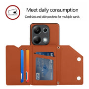 For Xiaomi Redmi Note 13 Pro 4G Global Skin Feel PU + TPU + PC Card Slots Phone Case(Brown)