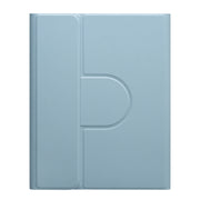 For iPad 10.2 2021 / Air 2019 Square Button 360 Degree Rotatable Bluetooth Keyboard Leather Case with Touchpad(Mist Blue)
