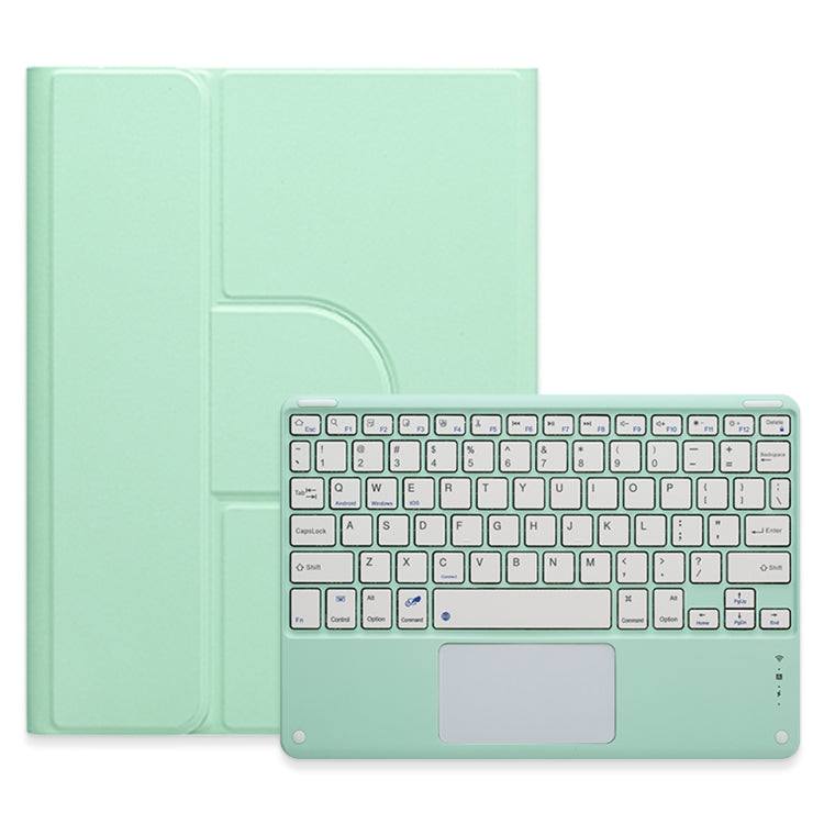 For iPad Air 2022 / iPad Pro 11 2021 Square Button 360 Degree Rotatable Bluetooth Keyboard Leather Case with Touchpad(Mint Green) - Universal by PMC TechLife | Online Shopping South Africa | PMC TechLife