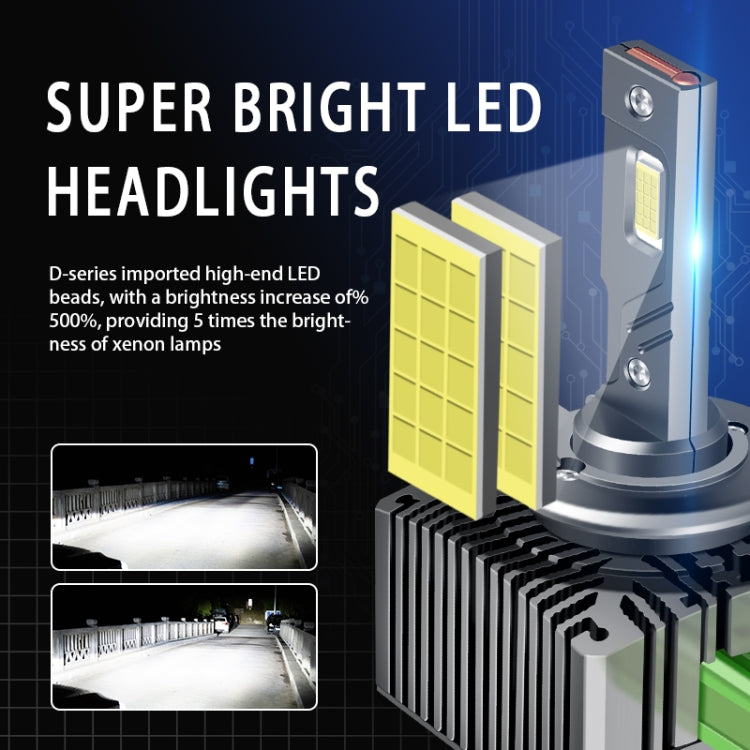 P15 1 Pair D1S / D1R DC10-32V / 35W / 6000K / 4000LM IP68 Water-resistant Car LED Headlight