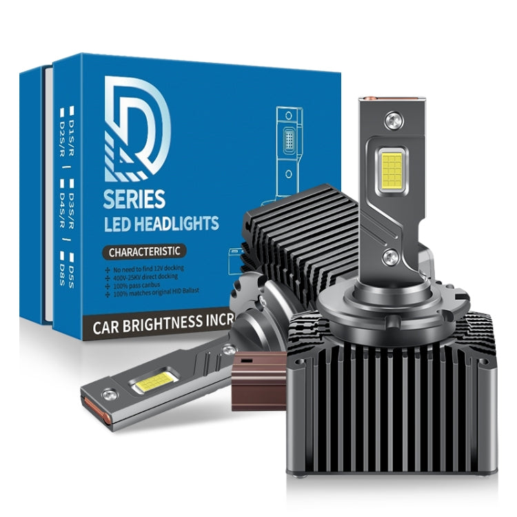 P15 1 Pair D1S / D1R DC10-32V / 35W / 6000K / 4000LM IP68 Water-resistant Car LED Headlight