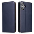 For iPhone 16 Plus Fierre Shann PU Genuine Leather Texture Phone Case(Blue) - iPhone 16 Plus Cases by FIERRE SHANN | Online Shopping South Africa | PMC TechLife | Buy Now Pay Later Mobicred