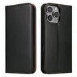 For iPhone 16 Pro Max Fierre Shann PU Genuine Leather Texture Phone Case(Black) - iPhone 16 Pro Max Cases by FIERRE SHANN | Online Shopping South Africa | PMC TechLife | Buy Now Pay Later Mobicred