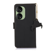 For Asus Zenfone 10 / Zenfone 9 Genuine Leather Magnetic RFID Leather Phone Case(Black)