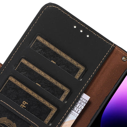 For Asus Zenfone 10 / Zenfone 9 Genuine Leather Magnetic RFID Leather Phone Case(Black) - ASUS Cases by PMC Jewellery | Online Shopping South Africa | PMC Jewellery | Buy Now Pay Later Mobicred