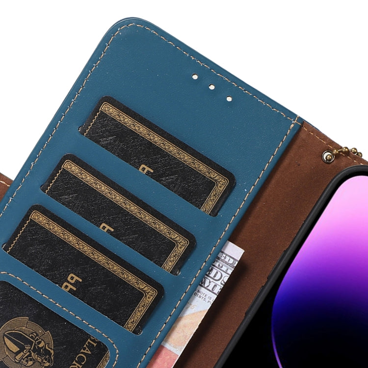 For Asus Zenfone 10 / Zenfone 9 Genuine Leather Magnetic RFID Leather Phone Case(Blue) - ASUS Cases by PMC Jewellery | Online Shopping South Africa | PMC Jewellery | Buy Now Pay Later Mobicred