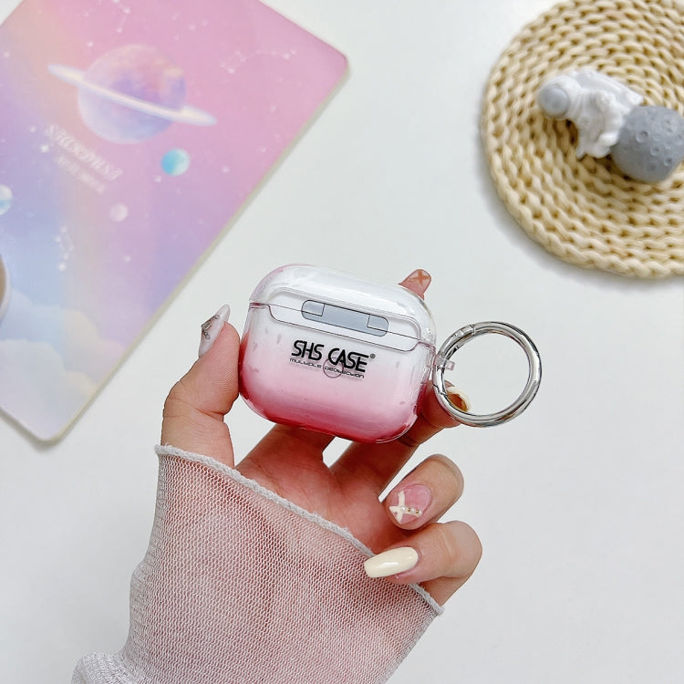 For AirPods Pro 2 Transparent Glitter Bluetooth Earphone Protective Case(Black)