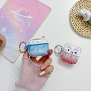 For AirPods Pro Transparent Glitter Bluetooth Earphone Protective Case(Green)