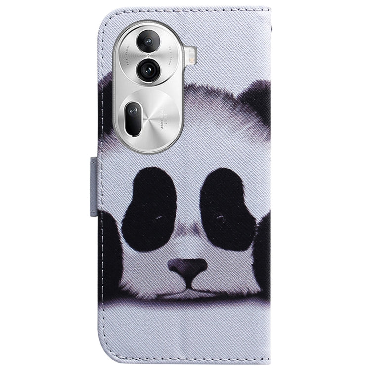 For OPPO Reno11 Pro Global Coloured Drawing Flip Leather Phone Case(Panda) - free shipping - PMC TechLife - Order now!