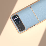 For Motorola Razr 40 Genuine Leather Mino Series Nano Plating Phone Case(Blue)