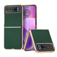 For Motorola Razr 40 Genuine Leather Luxury Series Nano Plating Phone Case(Dark Green) - Motorola Cases by PMC TechLife | Online Shopping South Africa | PMC TechLife | Buy Now Pay Later Mobicred