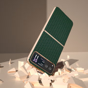 For Motorola Razr 40 Genuine Leather Luxury Series Nano Plating Phone Case(Dark Green)