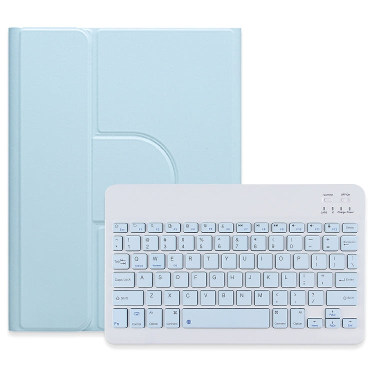 For iPad 10th Gen 10.9 2022 Square Button 360 Degree Rotatable Bluetooth Keyboard Leather Case(Sky Blue) - Universal by PMC TechLife | Online Shopping South Africa | PMC TechLife