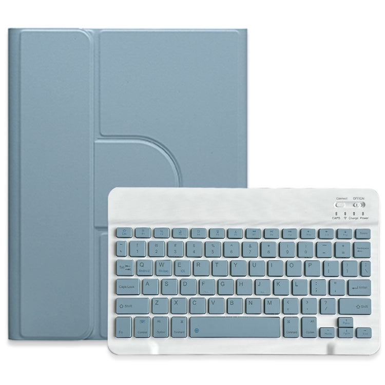 For iPad Air 2022 / iPad Pro 11 2021 Square Button 360 Degree Rotatable Bluetooth Keyboard Leather Case(Mist Blue) - Universal by PMC TechLife | Online Shopping South Africa | PMC TechLife