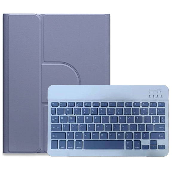 For iPad Air 2022 / iPad Pro 11 2021 Square Button 360 Degree Rotatable Bluetooth Keyboard Leather Case(Lavender Purple)