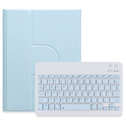 For iPad 10.2 2021 / Air 2019 Square Button 360 Degree Rotatable Bluetooth Keyboard Leather Case(Sky Blue)