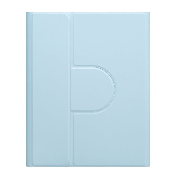 For iPad 10.2 2021 / Air 2019 Square Button 360 Degree Rotatable Bluetooth Keyboard Leather Case(Sky Blue)