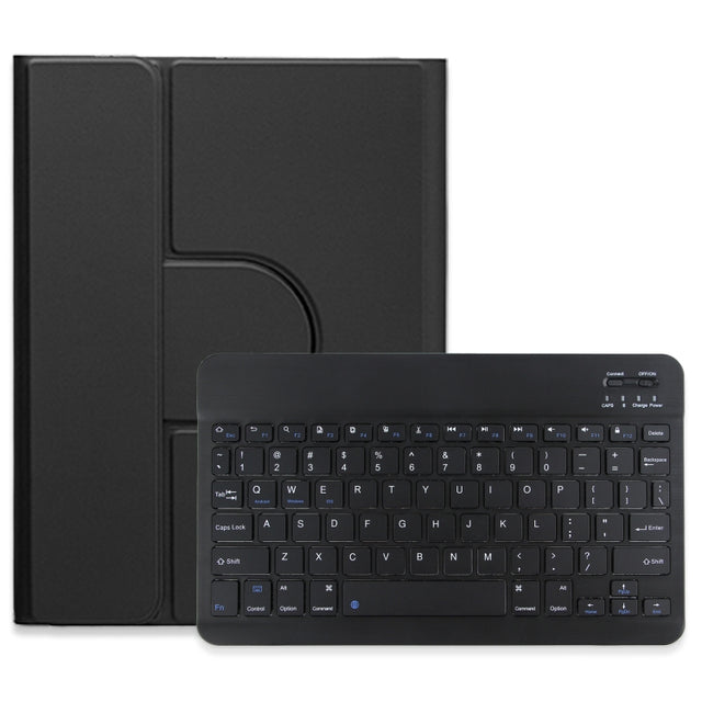 For iPad 10.2 2021 / Air 2019 Square Button 360 Degree Rotatable Bluetooth Keyboard Leather Case(Black)