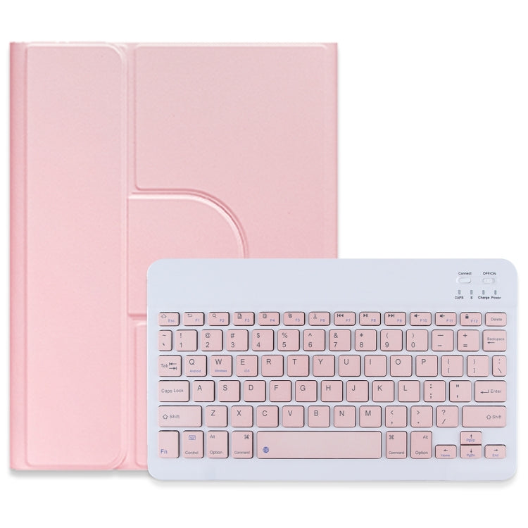 For iPad 10.2 2021 / Air 2019 Square Button 360 Degree Rotatable Bluetooth Keyboard Leather Case(Pink) - Universal by PMC TechLife | Online Shopping South Africa | PMC TechLife