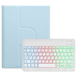 For iPad Air 2022 / iPad Pro 11 2021 Three-color Backlight White 360 Degree Rotatable Bluetooth Keyboard Leather Case(Sky Blue) - Universal by PMC TechLife | Online Shopping South Africa | PMC TechLife