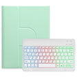 For iPad 10.2 2021 / Air 2019 Three-color Backlight White 360 Degree Rotatable Bluetooth Keyboard Leather Case(Mint Green) - free shipping - PMC TechLife - Order now!