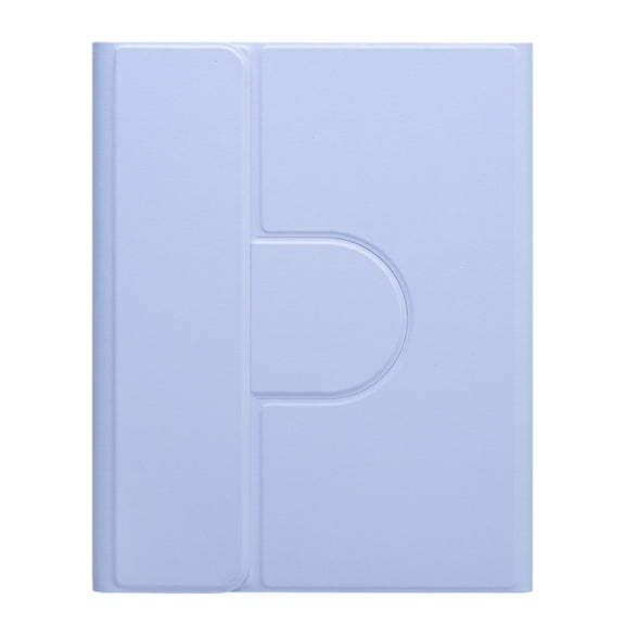 For iPad 10.2 2021 / Air 2019 Three-color Backlight White 360 Degree Rotatable Bluetooth Keyboard Leather Case(Light Purple)