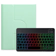 For iPad 10th Gen 10.9 2022 Three-color Backlight Black 360 Degree Rotatable Bluetooth Keyboard Leather Case(Mint Green) - free shipping - PMC TechLife - Order now!