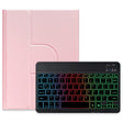 For iPad Air 2022 / iPad Pro 11 2021 Three-color Backlight Black 360 Degree Rotatable Bluetooth Keyboard Leather Case(Pink) - Universal by PMC TechLife | Online Shopping South Africa | PMC TechLife | Buy Now Pay Later Mobicred