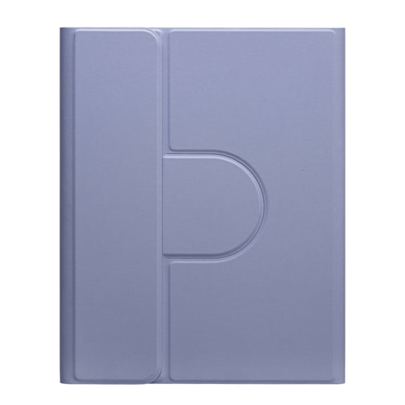 For iPad 10.2 2021 / Air 2019 Three-color Backlight Black 360 Degree Rotatable Bluetooth Keyboard Leather Case(Lavender Purple)
