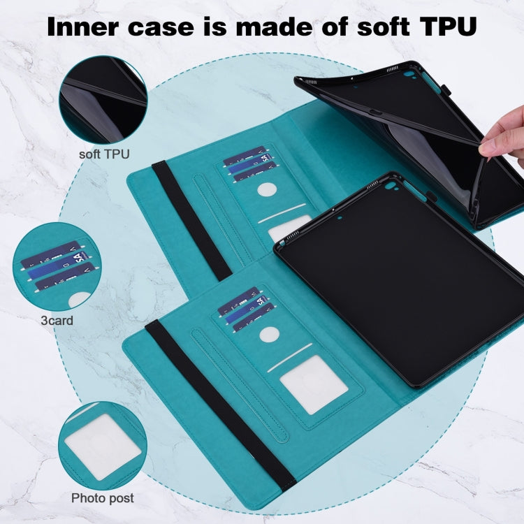 For Amazon Fire Max 11 Embossed Butterfly Pattern Leather Tablet Case(Blue)