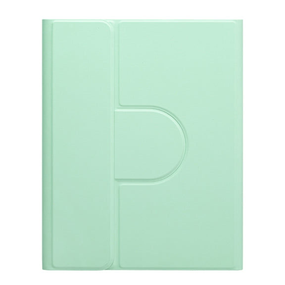For iPad 10.2 2021 / Air 2019 Round Button 360 Degree Rotatable Bluetooth Keyboard Leather Case with Touchpad(Mint Green)
