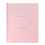 For iPad 10.2 2021 / Air 2019 Round Button 360 Degree Rotatable Bluetooth Keyboard Leather Case with Touchpad(Pink)