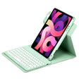 For iPad Air 2022 / iPad Pro 11 2021 Round Button 360 Degree Rotatable Bluetooth Keyboard Leather Case(Mint Green) - Universal by PMC TechLife | Online Shopping South Africa | PMC TechLife