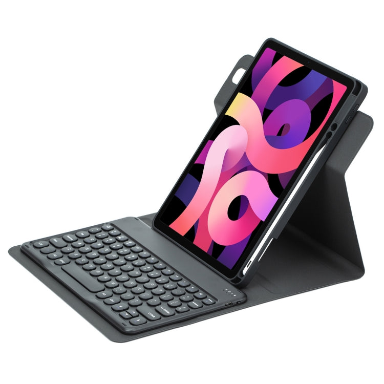 For iPad Air 2022 / iPad Pro 11 2021 Round Button 360 Degree Rotatable Bluetooth Keyboard Leather Case(Black) - Universal by PMC TechLife | Online Shopping South Africa | PMC TechLife