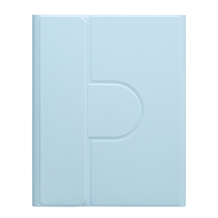 For iPad 10.2 2021 / Air 2019 Round Button 360 Degree Rotatable Bluetooth Keyboard Leather Case(Sky Blue)