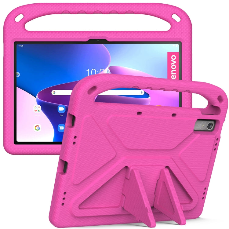 For Lenovo Pad Pro 2021 TB-J716F Handle Portable EVA Shockproof Tablet Case(Rose Red)