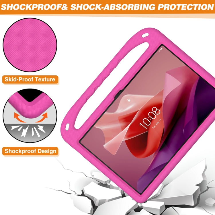 For Lenovo Tab P12 12.7 Handle Portable EVA Shockproof Tablet Case(Rose Red) - Lenovo by PMC TechLife | Online Shopping South Africa | PMC TechLife | Buy Now Pay Later Mobicred