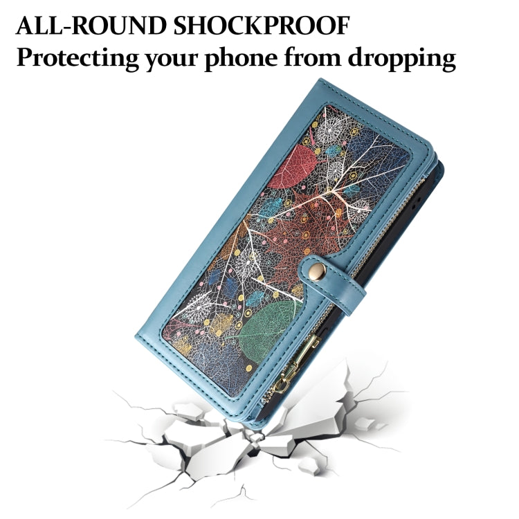 For iPhone 16 Pro ESEBLE Star Series Lanyard Zipper Wallet RFID Leather Case(Blue) - iPhone 16 Pro Cases by ESEBLE | Online Shopping South Africa | PMC TechLife | Buy Now Pay Later Mobicred