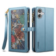 For iPhone 16 ESEBLE Star Series Lanyard Zipper Wallet RFID Leather Case(Blue) - free shipping - PMC TechLife - Order now!