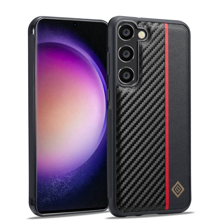 For Samsung Galaxy S23 LC.IMEEKE 3 in 1 Carbon Fiber Texture Shockproof Phone Case(Black) - Galaxy Phone Cases by LC.IMEEKE | Online Shopping South Africa | PMC TechLife