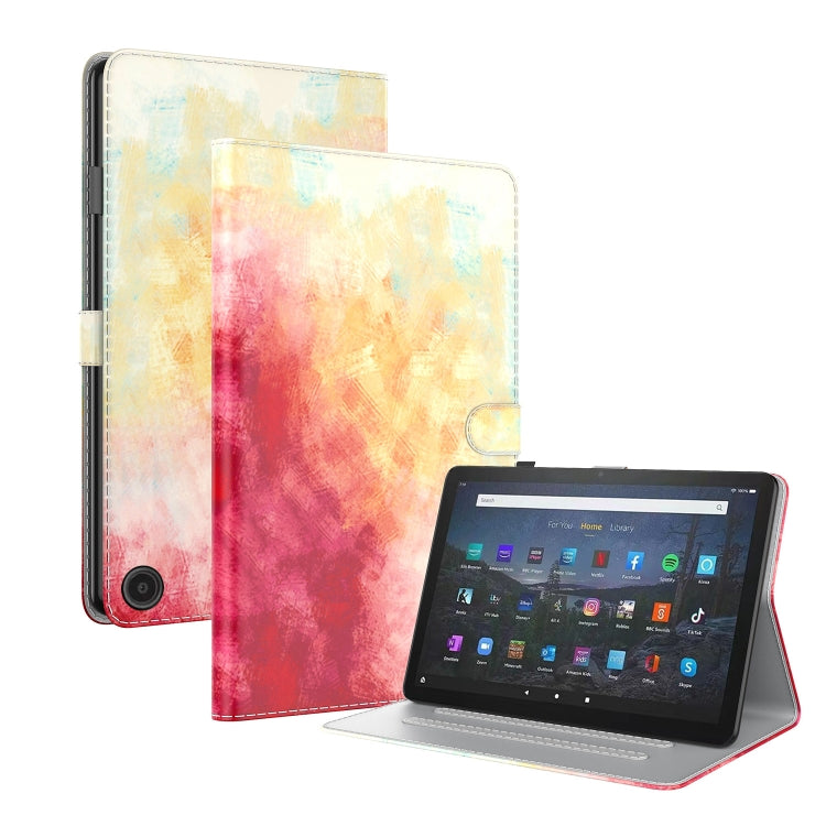 For Amazon Fire Max 11 Watercolor Pattern Flip Leather Tablet Case(Spring Cherry) - Amazon by PMC TechLife | Online Shopping South Africa | PMC TechLife | Buy Now Pay Later Mobicred