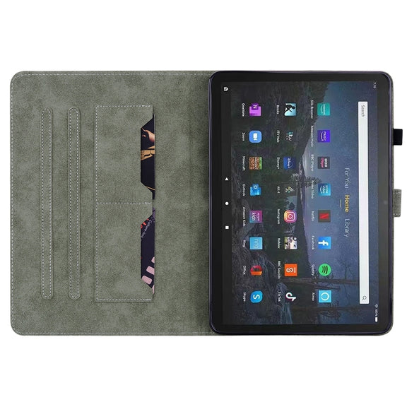 For Amazon Fire Max 11 Tiger Pattern Flip Leather Tablet Case(Black)