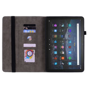 For Amazon Fire Max 11 Butterfly Rose Embossed Leather Tablet Case(Purple)