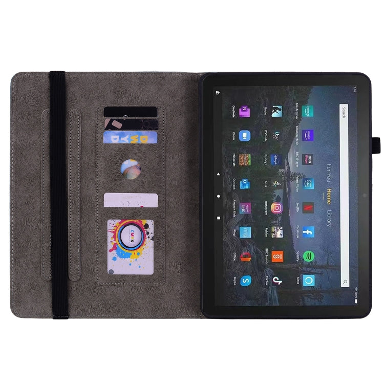 For Amazon Fire Max 11 Butterfly Rose Embossed Leather Tablet Case(Dark Blue) - Amazon by PMC TechLife | Online Shopping South Africa | PMC TechLife | Buy Now Pay Later Mobicred